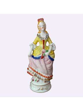 Vintage Occupied Japan Colonial Victorian Woman Porcelain Figurine